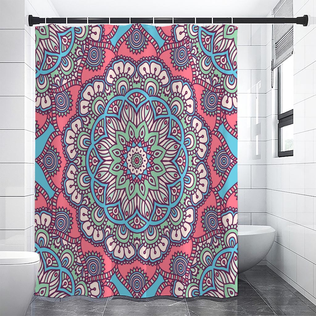 Pastel Mandala Bohemian Pattern Print Premium Shower Curtain