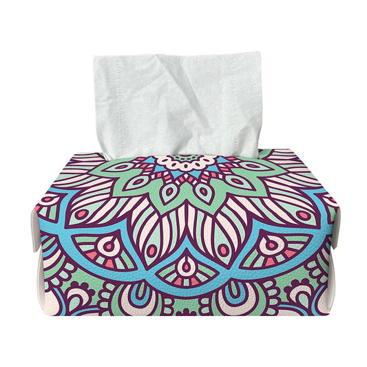 Pastel Mandala Bohemian Pattern Print Rectangle Tissue Box Cover