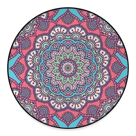 Pastel Mandala Bohemian Pattern Print Round Floor Mat