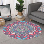 Pastel Mandala Bohemian Pattern Print Round Rug