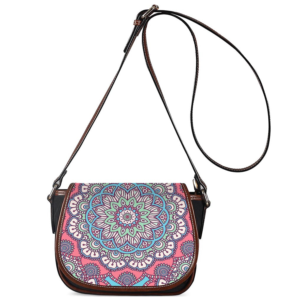 Pastel Mandala Bohemian Pattern Print Saddle Bag
