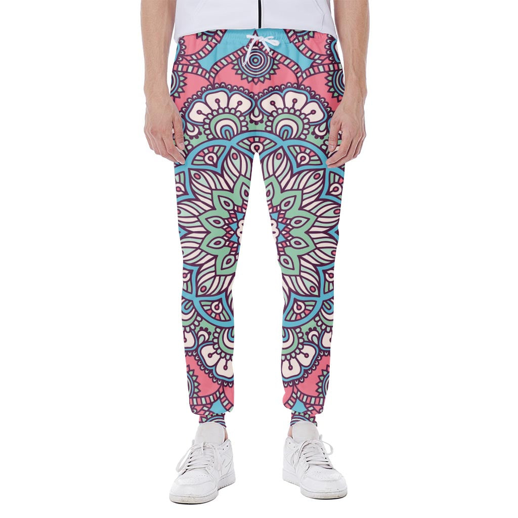 Pastel Mandala Bohemian Pattern Print Scuba Joggers