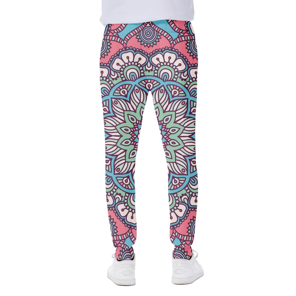 Pastel Mandala Bohemian Pattern Print Scuba Joggers
