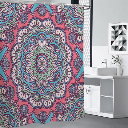 Pastel Mandala Bohemian Pattern Print Shower Curtain