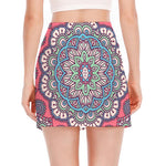 Pastel Mandala Bohemian Pattern Print Side Slit Mini Skirt