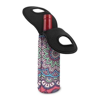 Pastel Mandala Bohemian Pattern Print Single Neoprene Wine Tote