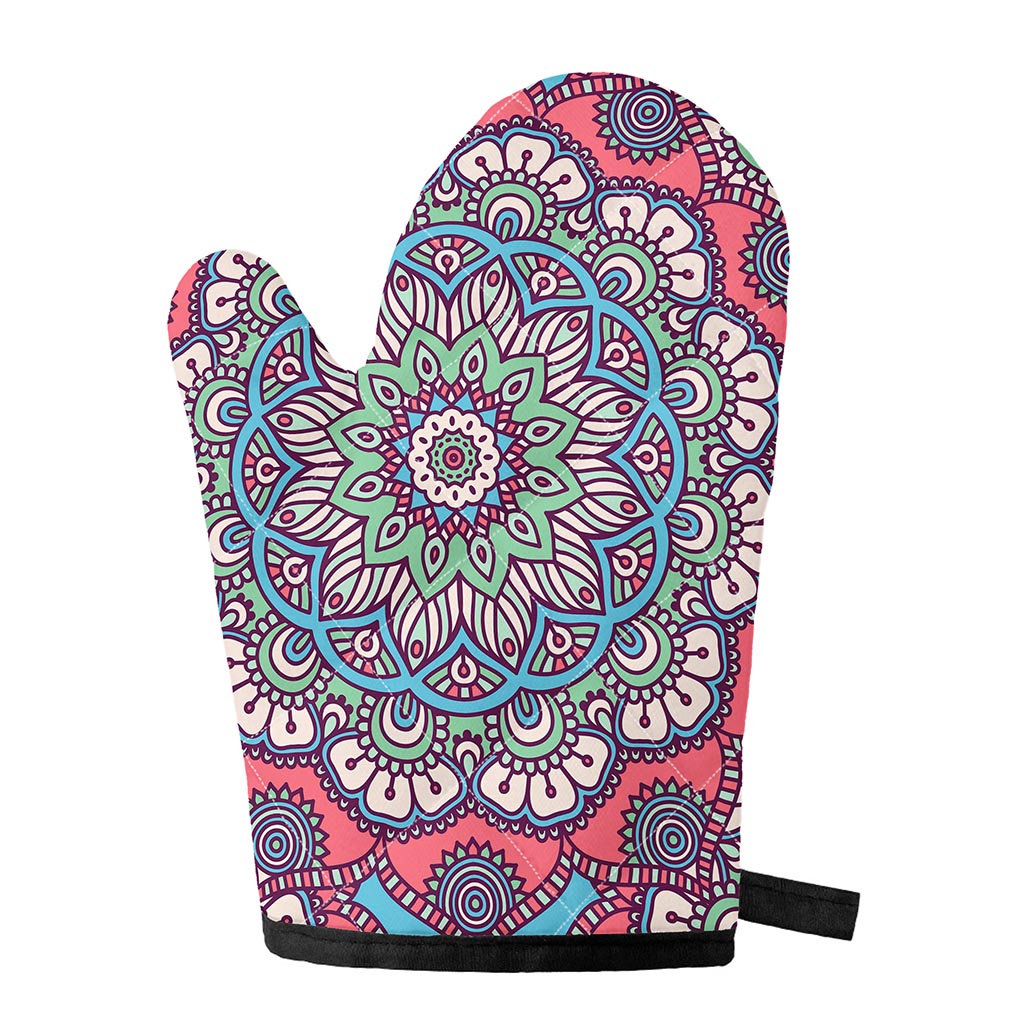 Pastel Mandala Bohemian Pattern Print Single Oven Mitt