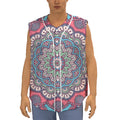 Pastel Mandala Bohemian Pattern Print Sleeveless Baseball Jersey