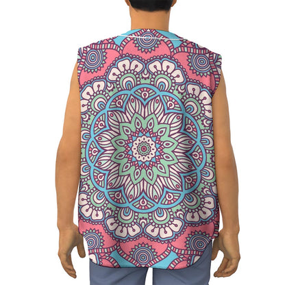 Pastel Mandala Bohemian Pattern Print Sleeveless Baseball Jersey