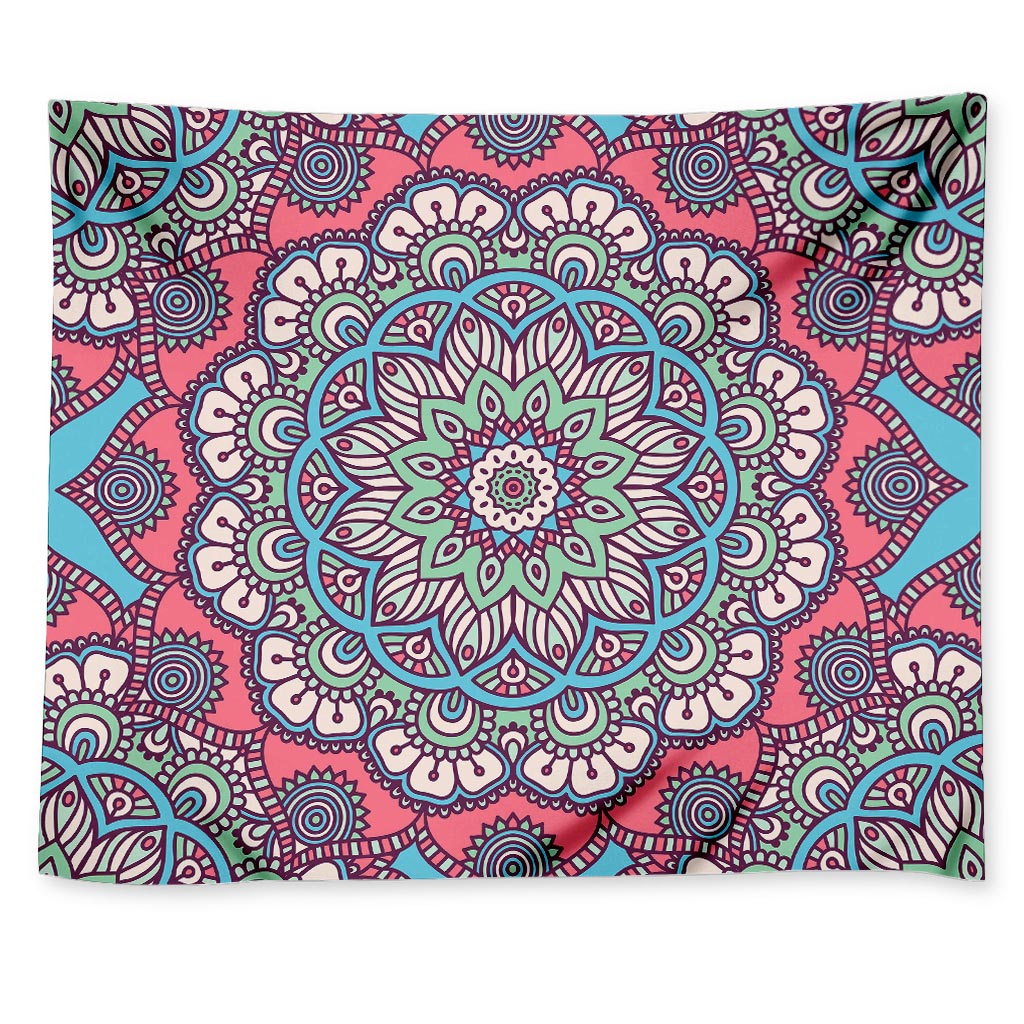 Pastel Mandala Bohemian Pattern Print Tapestry