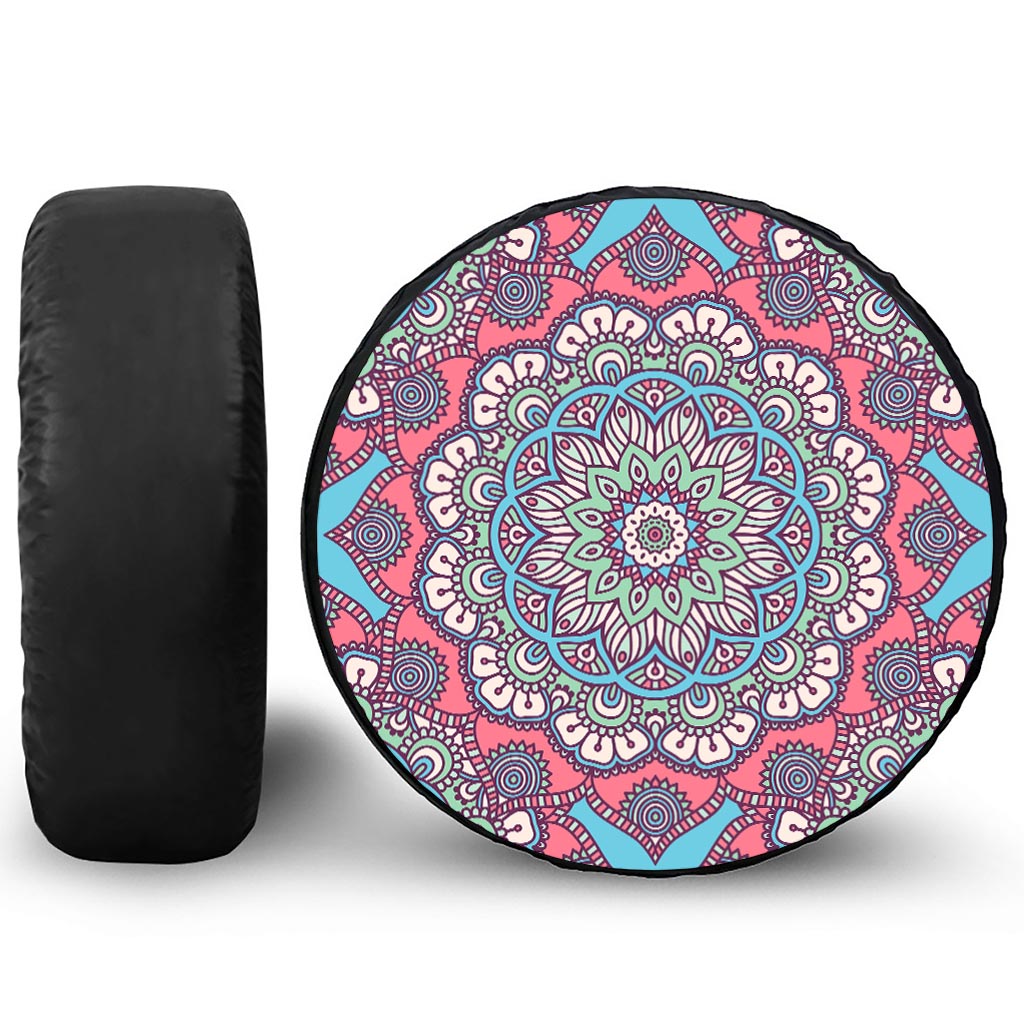 Pastel Mandala Bohemian Pattern Print Tire Cover