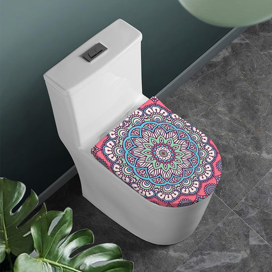 Pastel Mandala Bohemian Pattern Print Toilet Lid Cover