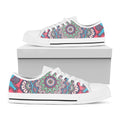 Pastel Mandala Bohemian Pattern Print White Low Top Sneakers