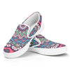 Pastel Mandala Bohemian Pattern Print White Slip On Sneakers