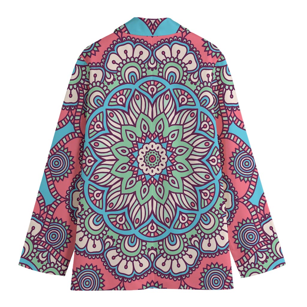 Pastel Mandala Bohemian Pattern Print Women's Blazer