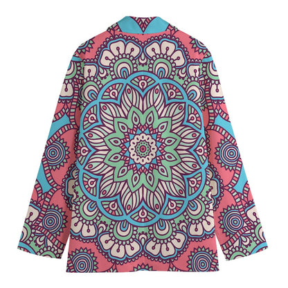 Pastel Mandala Bohemian Pattern Print Women's Blazer