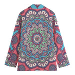Pastel Mandala Bohemian Pattern Print Women's Cotton Blazer