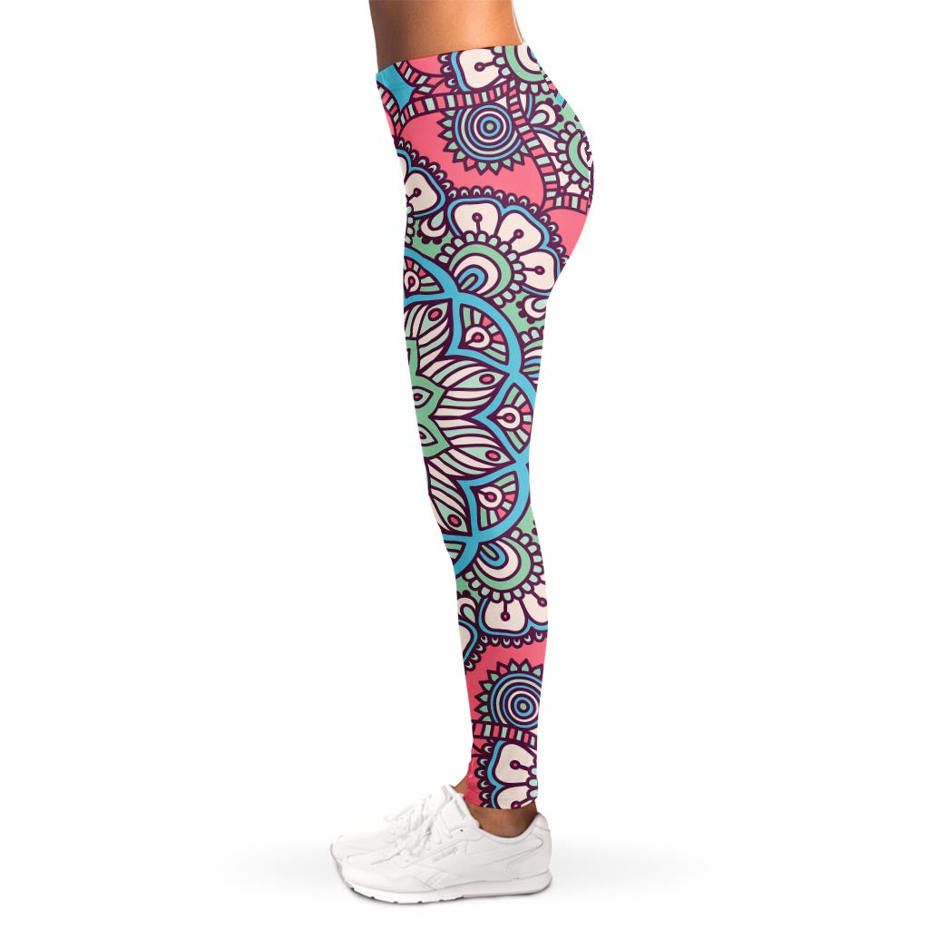 Pastel Mandala Bohemian Pattern Print Women's Leggings