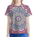 Pastel Mandala Bohemian Pattern Print Women's Polo Shirt