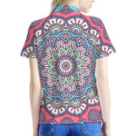 Pastel Mandala Bohemian Pattern Print Women's Polo Shirt