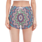 Pastel Mandala Bohemian Pattern Print Women's Split Running Shorts