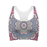 Pastel Mandala Bohemian Pattern Print Women's Sports Bra