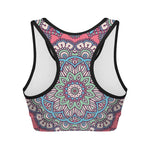 Pastel Mandala Bohemian Pattern Print Women's Sports Bra