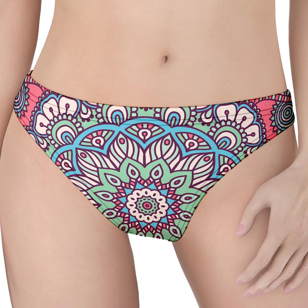 Pastel Mandala Bohemian Pattern Print Women's Thong