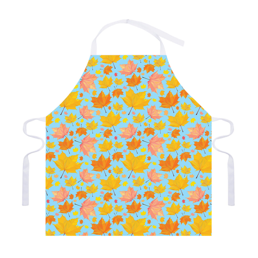 Pastel Maple Leaves Pattern Print Adjustable Apron