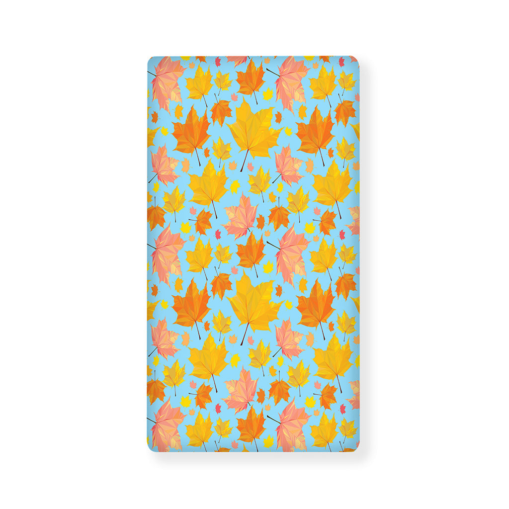 Pastel Maple Leaves Pattern Print Baby Crib Sheet