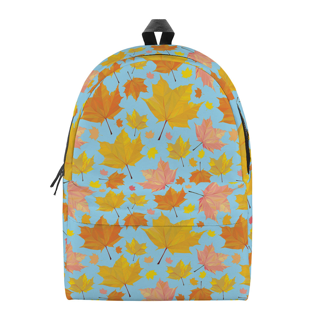 Pastel Maple Leaves Pattern Print Backpack