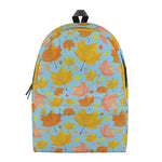 Pastel Maple Leaves Pattern Print Backpack