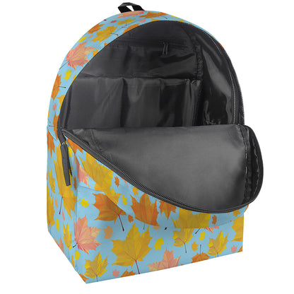 Pastel Maple Leaves Pattern Print Backpack