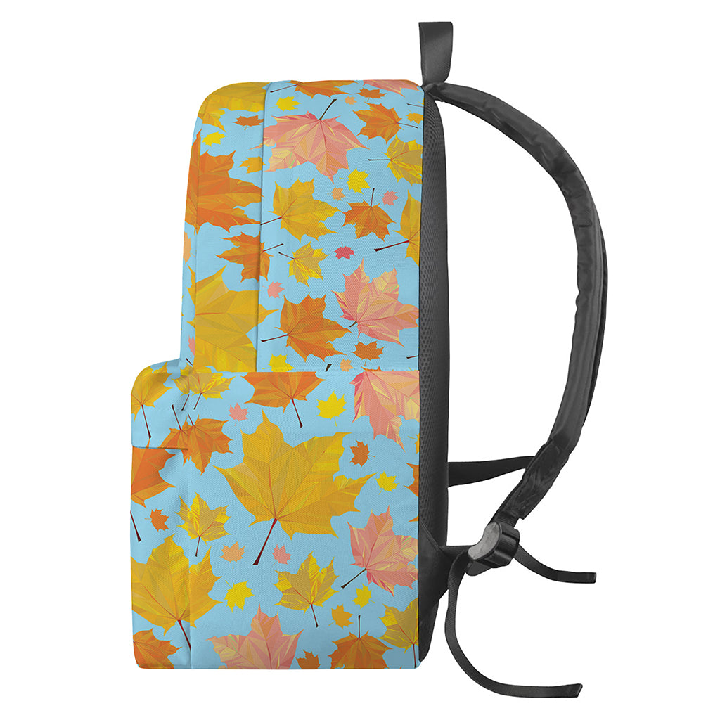 Pastel Maple Leaves Pattern Print Backpack
