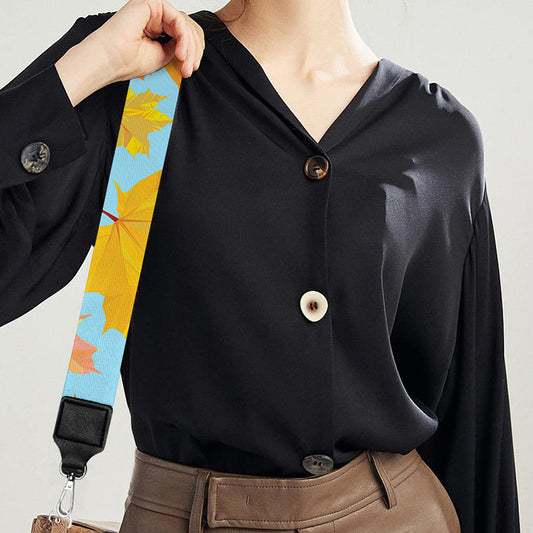 Pastel Maple Leaves Pattern Print Bag Strap