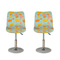 Pastel Maple Leaves Pattern Print Bar Stool Covers