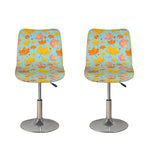 Pastel Maple Leaves Pattern Print Bar Stool Covers