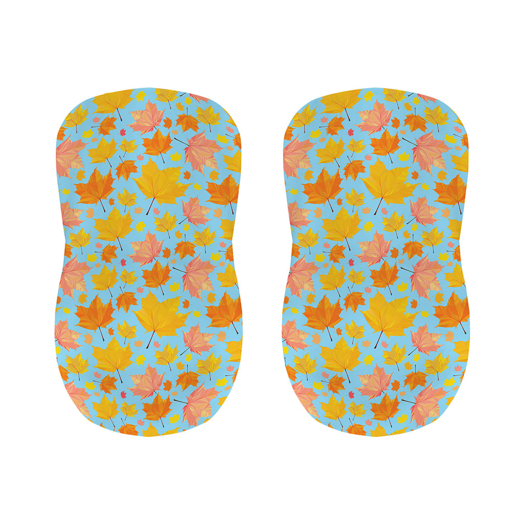Pastel Maple Leaves Pattern Print Bar Stool Covers