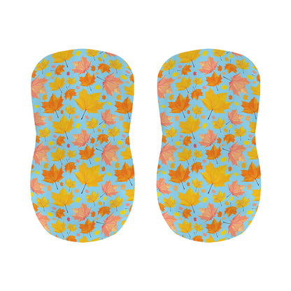 Pastel Maple Leaves Pattern Print Bar Stool Covers