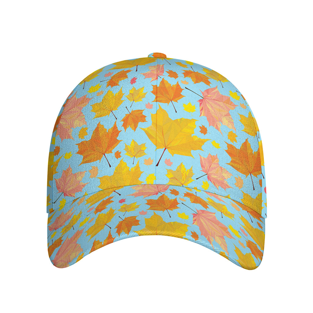 Pastel Maple Leaves Pattern Print Baseball Cap
