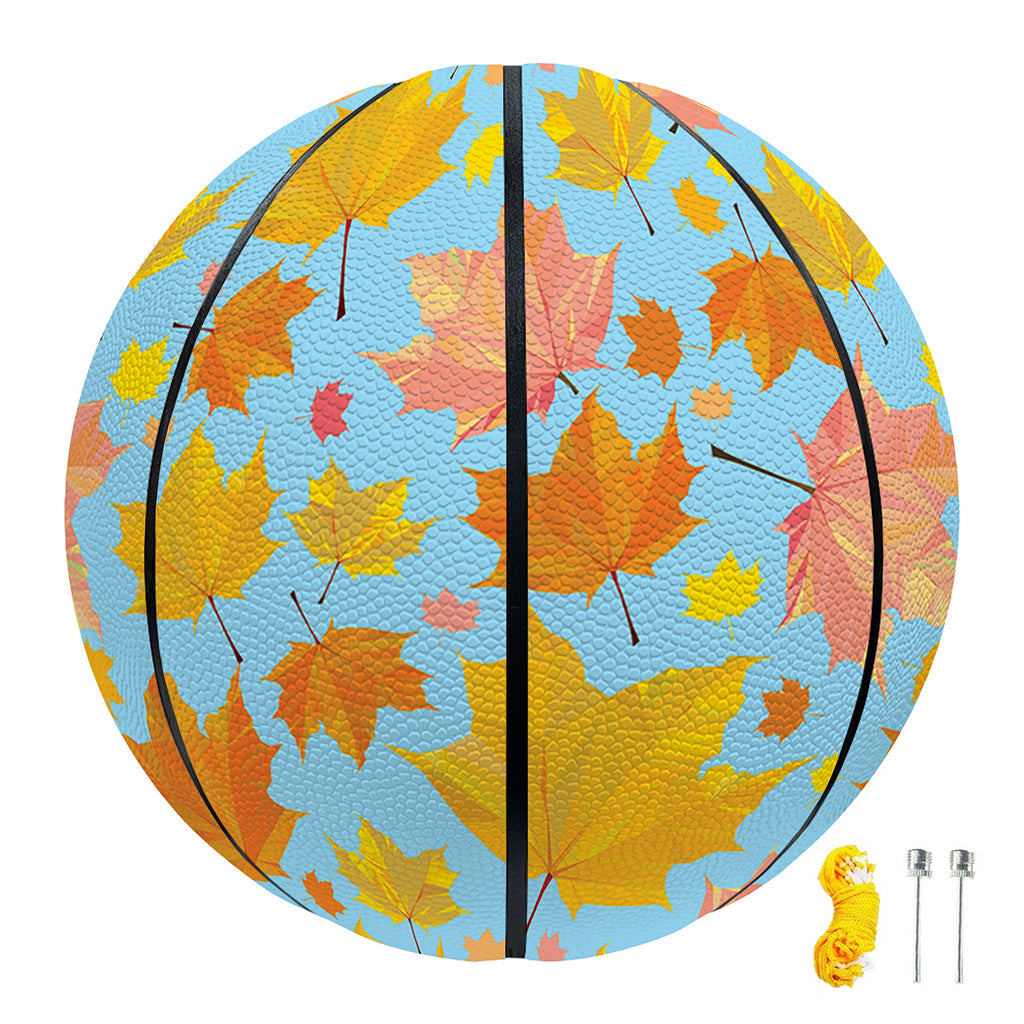Pastel Maple Leaves Pattern Print Basketball