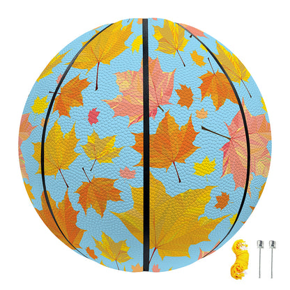 Pastel Maple Leaves Pattern Print Basketball