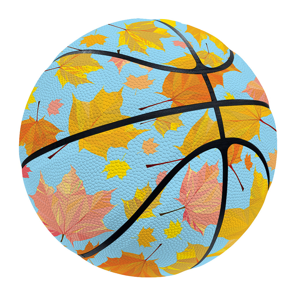 Pastel Maple Leaves Pattern Print Basketball