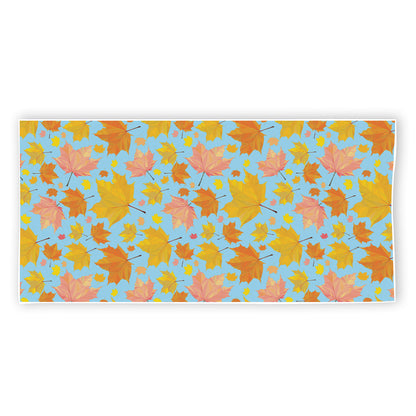 Pastel Maple Leaves Pattern Print Beach Towel