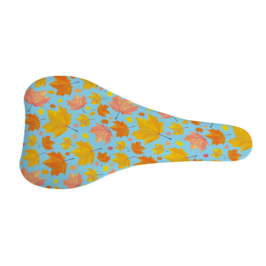 Pastel Maple Leaves Pattern Print Bicycle Seat Cover