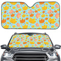 Pastel Maple Leaves Pattern Print Car Windshield Sun Shade