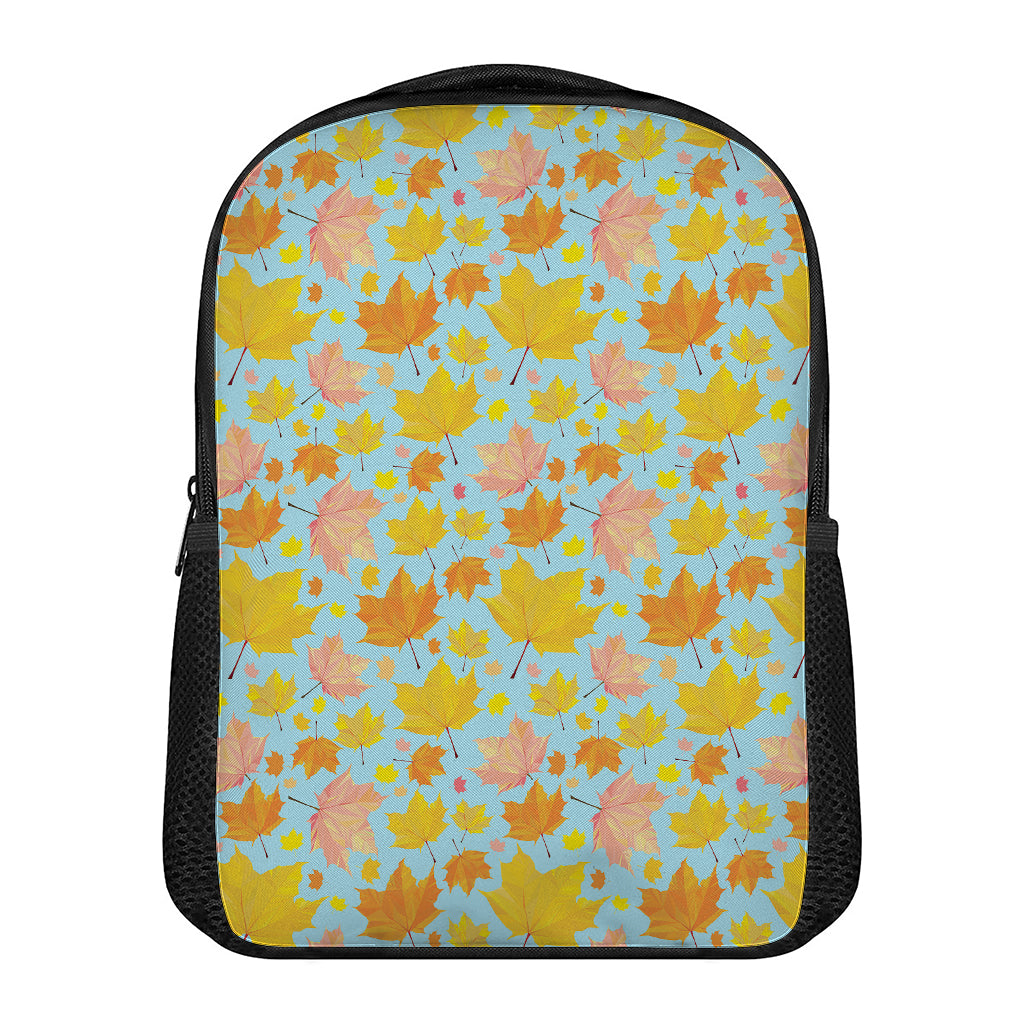 Pastel Maple Leaves Pattern Print Casual Backpack