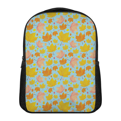 Pastel Maple Leaves Pattern Print Casual Backpack
