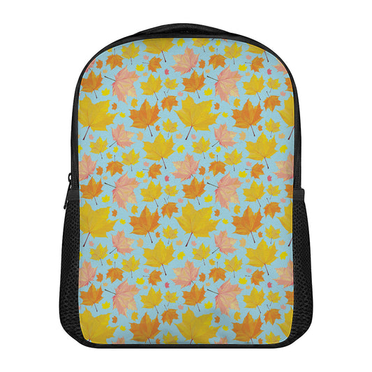 Pastel Maple Leaves Pattern Print Casual Backpack
