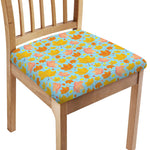 Pastel Maple Leaves Pattern Print Chair Cushion Cover